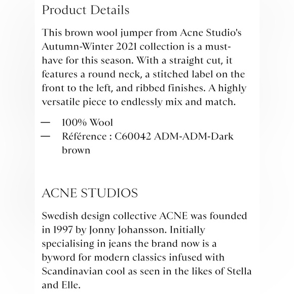 Acne Studios Kalon Face Patch Wool Sweater in Dark Brown - Picture 4 of 10